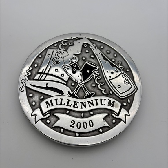 Wilton Armetale Other - Wilton Armetale Millennium 2000 Trivet USA Silver‎ Champagne Party Table Decor